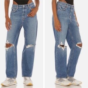 GRLFRND The Amanda Mid Rise Loose Boyfriend Jean Distressed Size 26